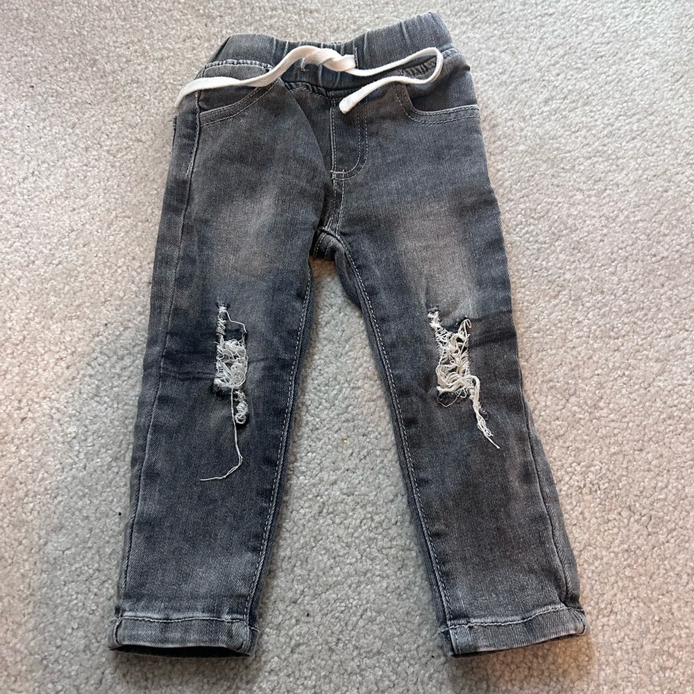 Little Bipsy Grey Distressed Denim Joggers